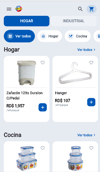 Pantalla del catálogo